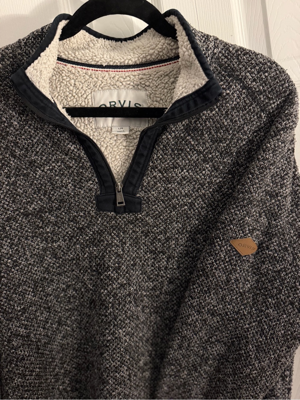 Orvis Men's Sherpa-Lined 1/4 Zip Pullover Large - Picture 5 of 9